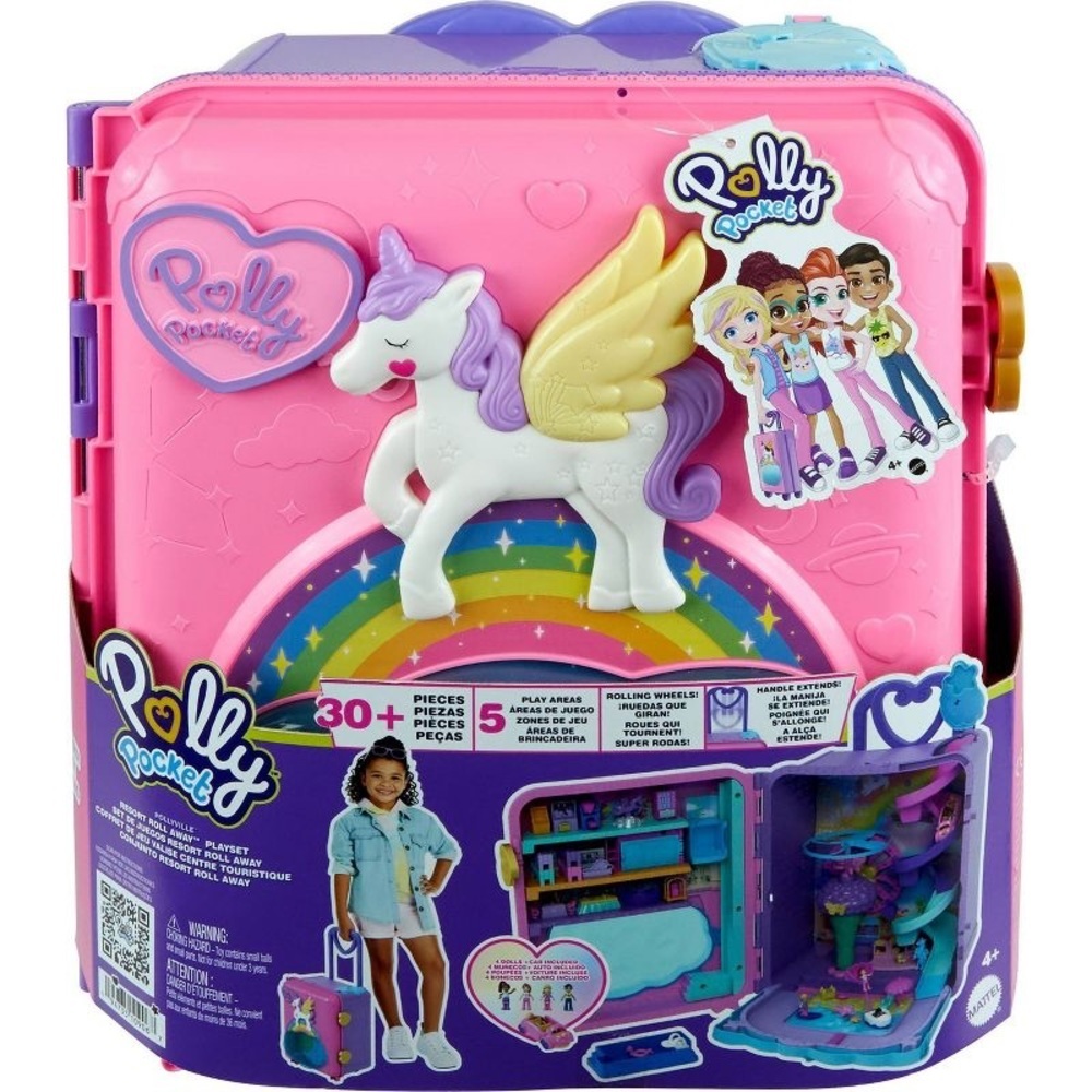 New in box Polly Pocket Dolls Pollyville Resort Roll Away Playset - Picture 5 of 6